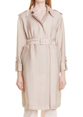 Club Monaco Soft Trench Coat in Pale Pink at Nordstrom