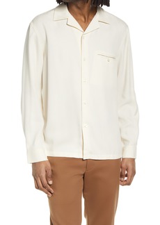 Club Monaco Solid Button-Up Shirt in Egret at Nordstrom