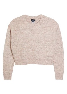 Club Monaco Tweed Cotton & Nylon Blend Crop Sweater in Pink Multi at Nordstrom