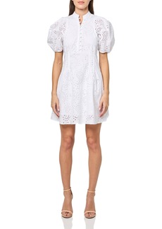 CLUB MONACO Women's Eyelet Balloon Sleeve Mini Dress