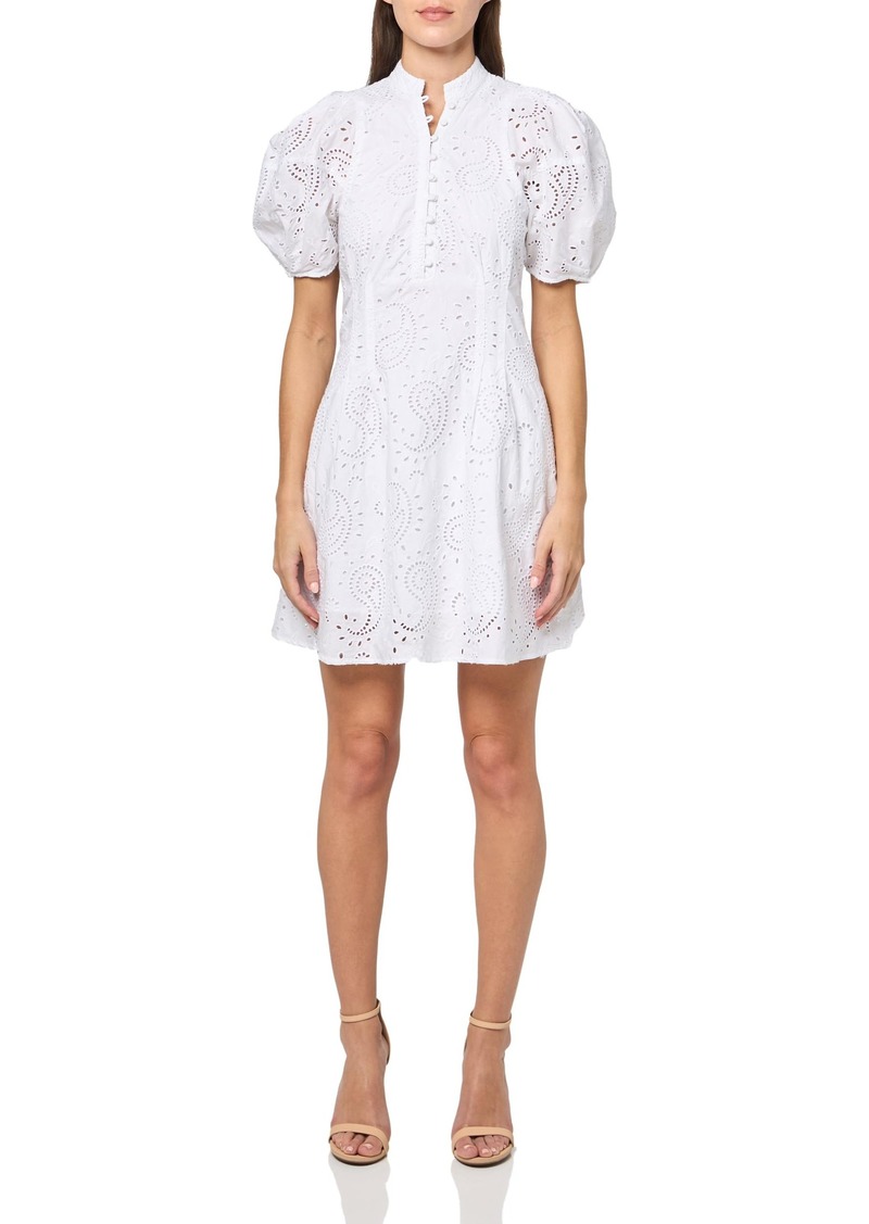 CLUB MONACO Women's Eyelet Balloon Sleeve Mini Dress