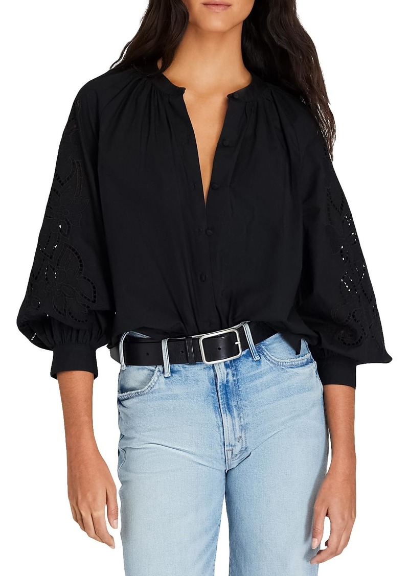 CLUB MONACO Women's Eyelet Sleeve Top