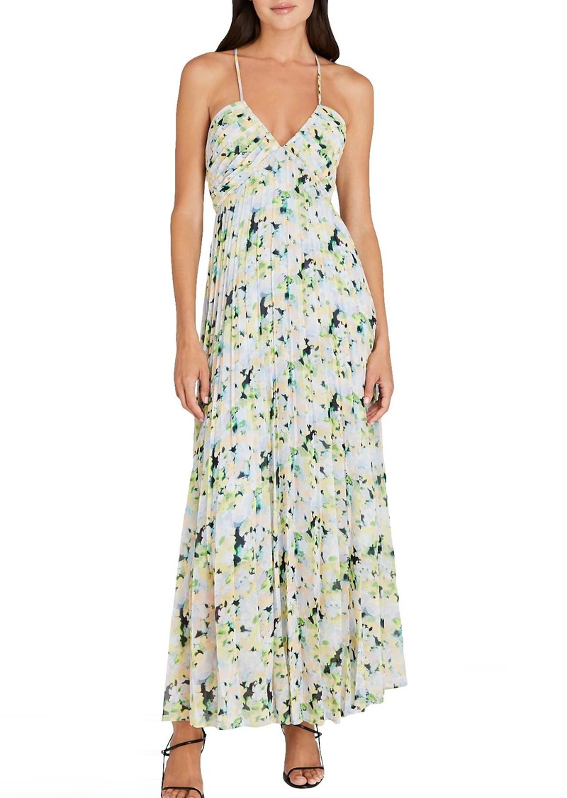 CLUB MONACO Women's Pleated Tie Back Maxi Dress