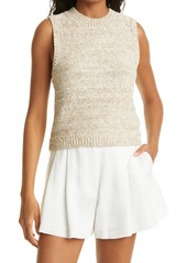 Club Monaco Texture Mix Cotton Blend Knit Tank in Oat at Nordstrom