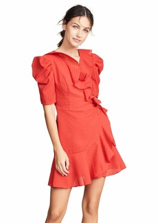 C/Meo Collective Women's Advance Short Sleeve Mini Wrap Dress with Ruffle Detail  L