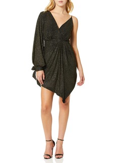 C/Meo Collective Women's Alight Sparkle Kint One Sleeve Cocktail Party Dress  S