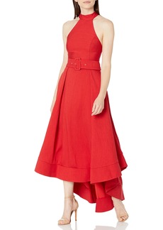 C/Meo Collective Women's Confirmative Halter High Low Fit and Flare Party Dress