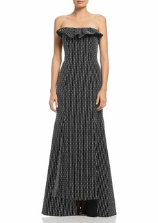 C/Meo Collective Women's Even Love Embroidered Strapless Fitted Long Dress