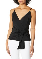 C/Meo Collective Women's Interrupt Sleeveless Faux Wrap Fashion Top  l