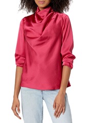 C/Meo Collective Women's Late Thoughts Draped Long Sleeve Blouse Top  M
