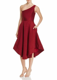 C/Meo Collective Women's Making Waves Strapless High Low Fit and Flare Party Dress Maroon-Tibetan m