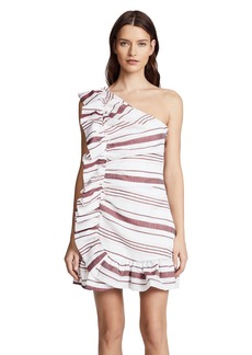 C/MEO COLLECTIVE Women's ON HER OWN ONE Shoulder Ruffle Mini Dress  S