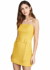 C/Meo Collective Women's Silenced Sleeveless Stretch Belted Mini Dress  L