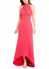 C/Meo Collective Women's Willing Sleeveless Halter Empire Hi-Lo Long Maxi Gown Dress