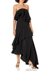 C/Meo Collective Women's with You Strapless Ruffle Top Maxi Gown Dress  s