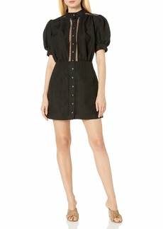C/Meo Collective Women's Worthy Puff Sleeve Button Down Dress  S
