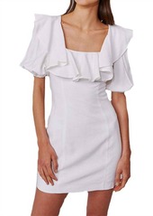 C/Meo Collective New Places Short Sleeve Dress in Ivory