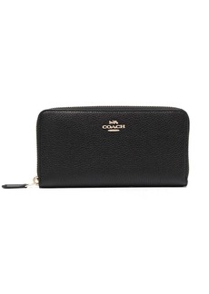 Coach accordion zip leather wallet