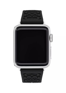 Coach Apple Watch® Signature Black Silicone Strap