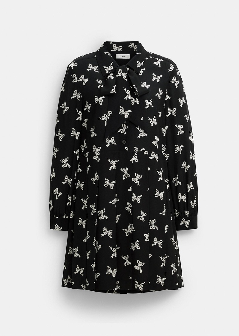 Coach Bow Print Silk Dress