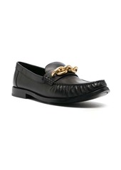 Coach chain-link detailing leather loafers