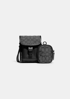 Coach Charter North/South Crossbody With Hybrid Pouch In Signature Jacquard