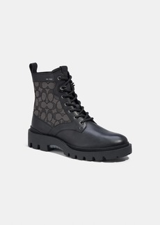 Coach Citysole Lace Up Boot In Signature Jacquard