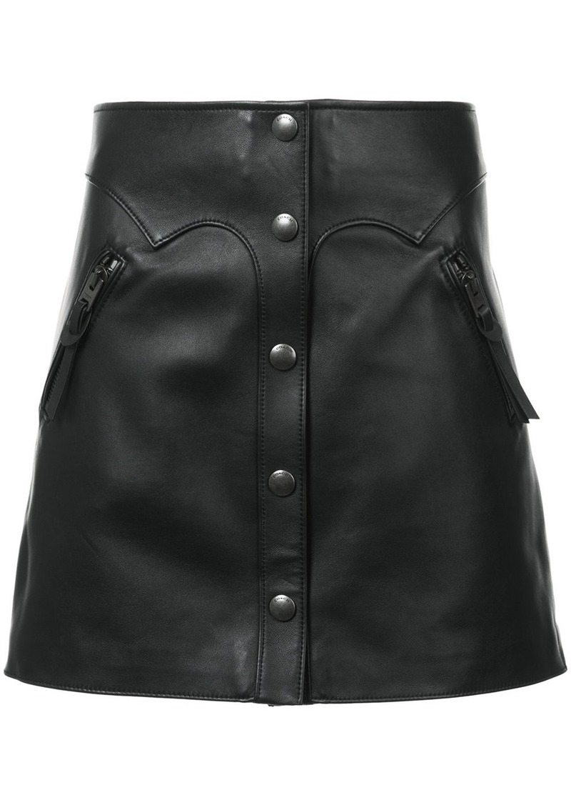 Coach high-waist leather skirt