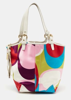 Coach color Printed Satin And Leather Hobo
