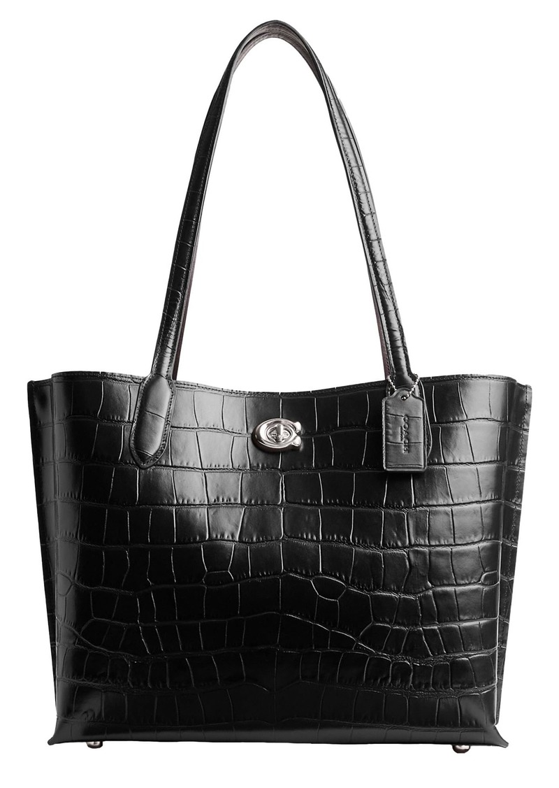 Coach Embossed Croc Willow Tote