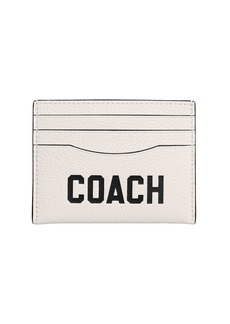 Coach Flat Card Case in Pebble Leather with Coach Graphic