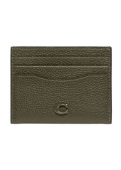 Coach Flat Card Case in Pebble Leather W/Sculpted C Hardware Branding
