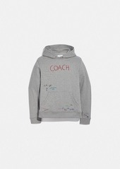 coach hand drawing hoodie in organic cotton