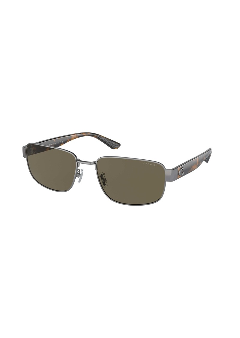 Coach Men's 59mm Shiny Gunmetal Sunglasses