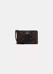 Coach Outlet Corner Zip Wristlet In Signature Canvas