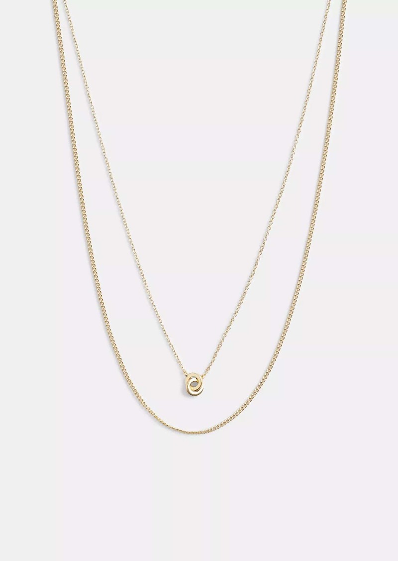 Coach Outlet Delicate Interlocking Layered Necklace