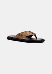 Coach Outlet Flip Flop In Signature Canvas