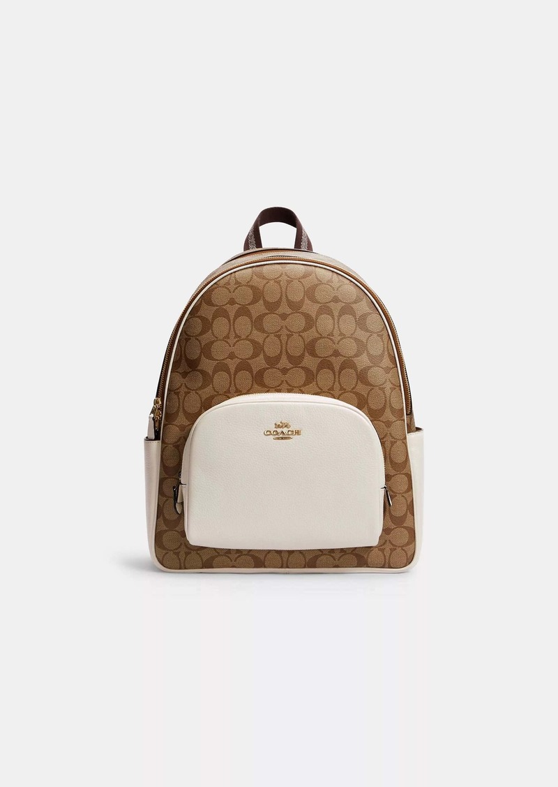 Coach Outlet Large Court Backpack In Signature Canvas