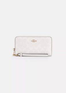 Coach Outlet Long Zip Around Wallet In Signature Canvas