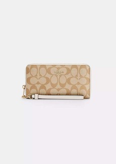 Coach Outlet Long Zip Around Wallet In Signature Canvas