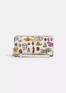 Coach Outlet Long Zip Around Wallet With Creature Print