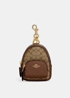 Coach Outlet Mini Court Backpack Bag Charm In Signature Canvas