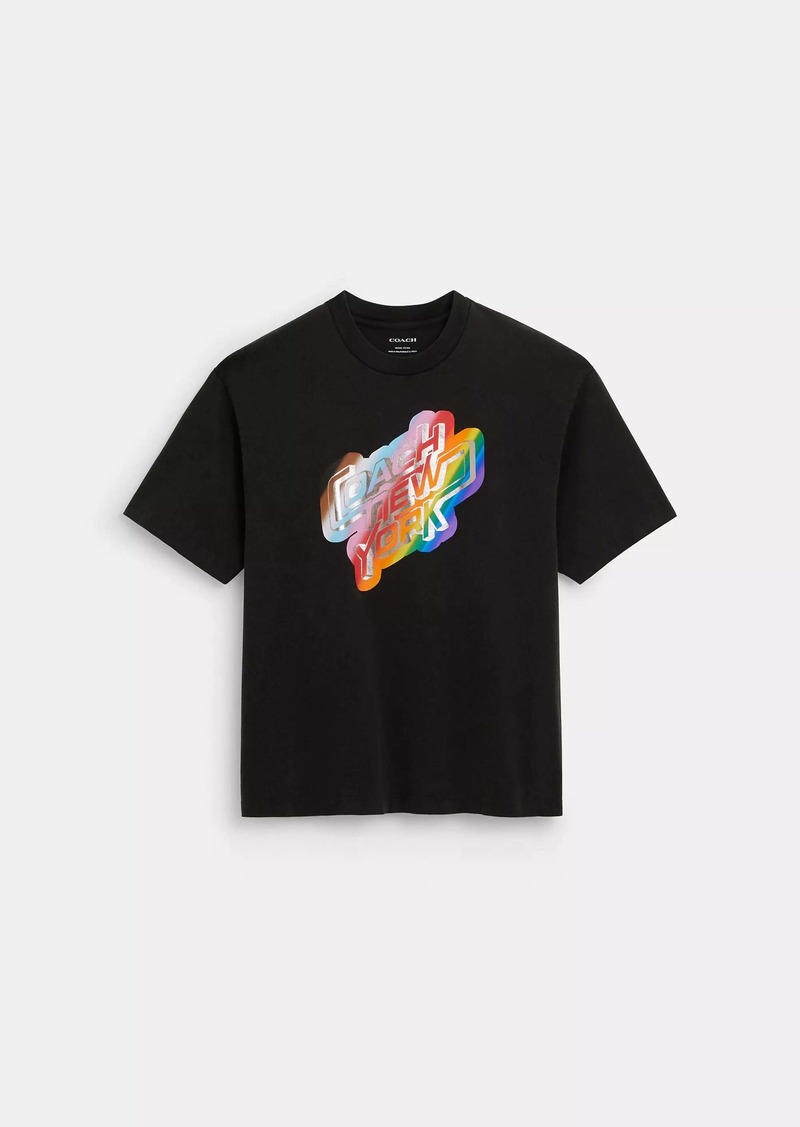 Coach Outlet Rainbow New York T Shirt In Organic Cotton