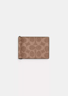 Coach Outlet Slim Money Clip Billfold Wallet In Signature Canvas