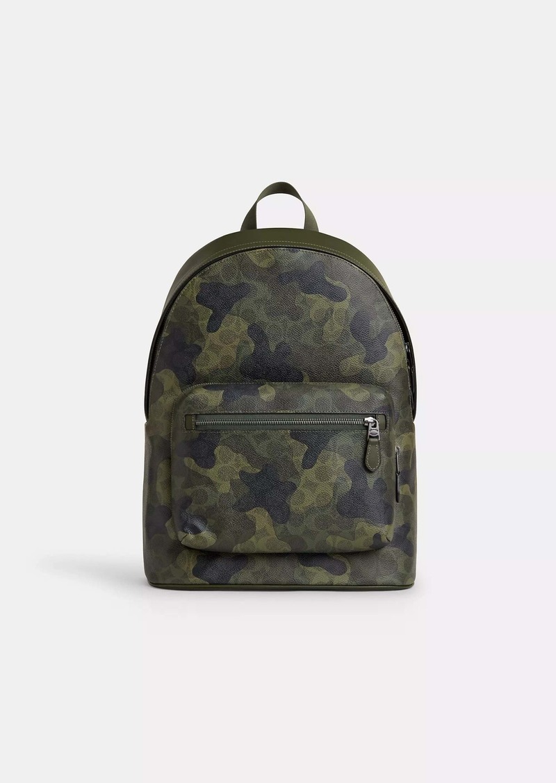 Coach Outlet West Backpack In Signature Camo Print