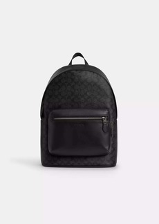 Coach Outlet West Backpack In Signature Canvas