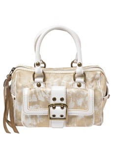 Coach Signature Canvas And Leather Buckle Satchel