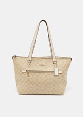 Coach Signature Coated Canvas And Leather Gallery Tote