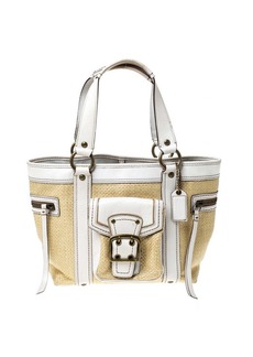 Coach Straw And Leather Tote