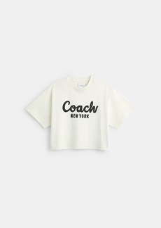 Coach Cursive Signature Cropped T Shirt